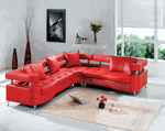  red leather sofa