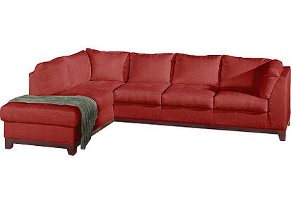  red sofa Right sectional with bumper